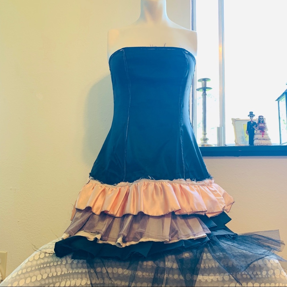 Punk Glam Deconstructed Goth Party Dress